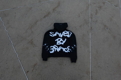 BLACK SAVED BY GRACE PUFF HOODIE