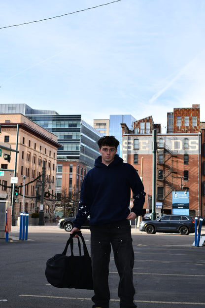 NAVY SAVED BY GRACE PUFF HOODIE