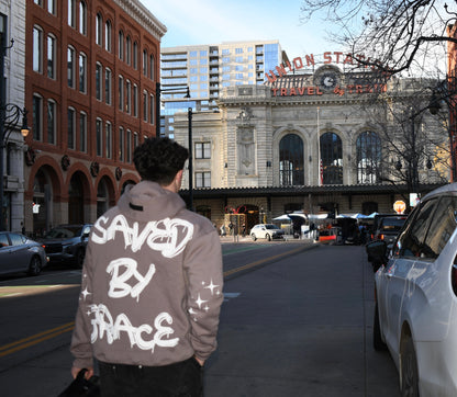 DIRTY BEIGE SAVED BY GRACE PUFF HOODIE