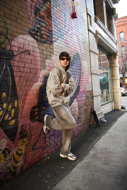 GRAY SAVED BY GRACE PUFF HOODIE