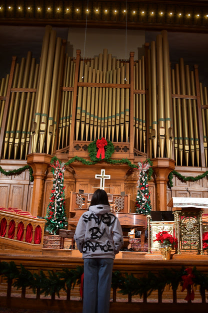 WHITE SAVED BY GRACE PUFF HOODIE
