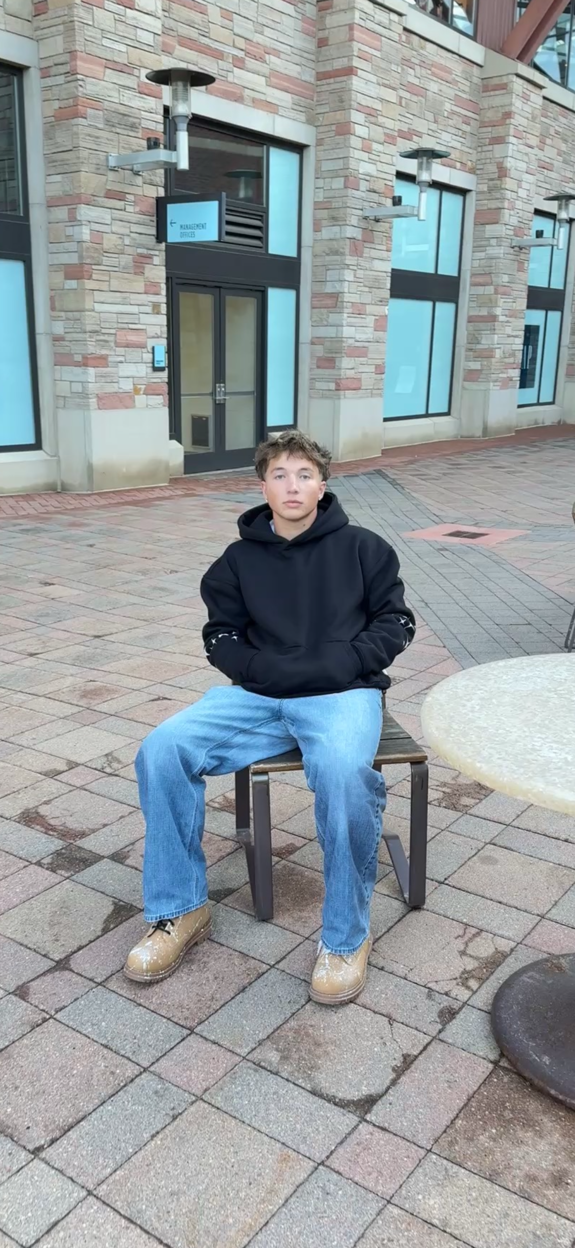 BLACK SAVED BY GRACE PUFF HOODIE